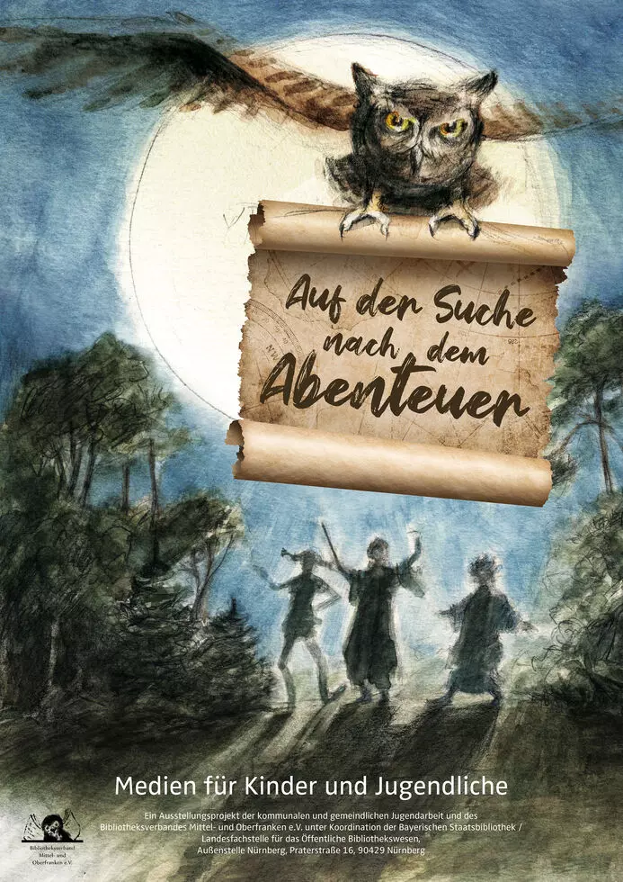 Plakat der Ausstellung "Auf der Suche nach dem Abenteuer"